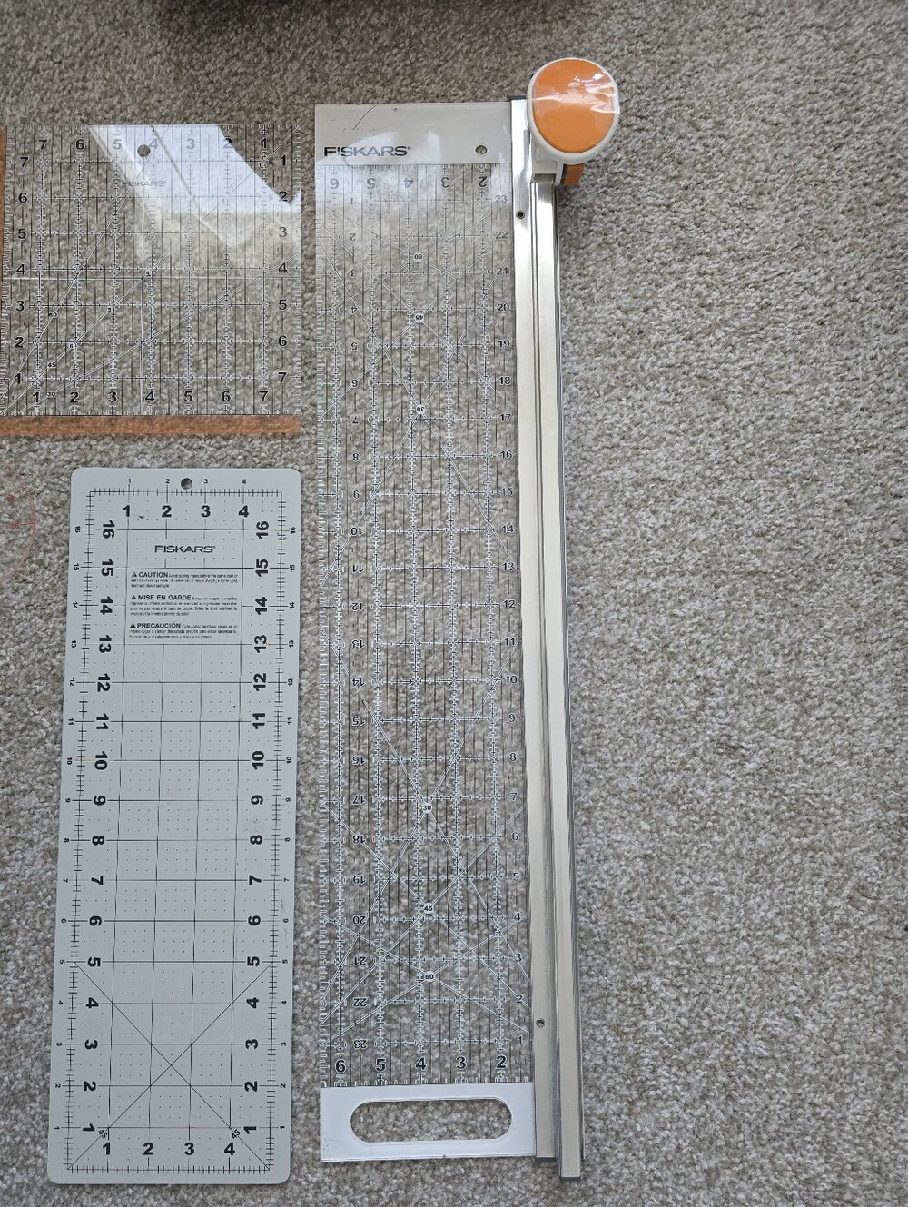 Fiskars Rotary Cutter & Ruler Set - Clear with Orange Accents